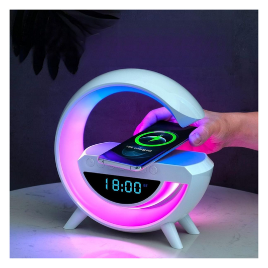 Altavoz Bluetooth Con Reloj y Cargador.